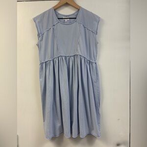 True Craft Light Blue Casual Tank Dress